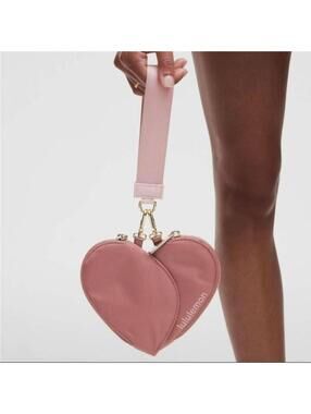 Lululemon Heart-Shaped Wristlet Pouch Set - Pink